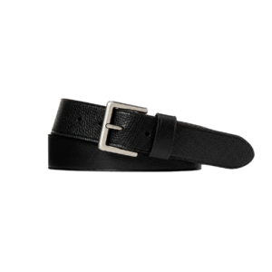 Men's Black Textured Leather Belt