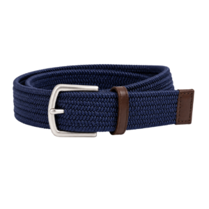 Men's Navy Braided Leather Belt