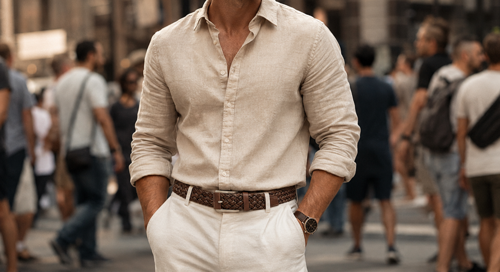 Men's Braided Leather Belt